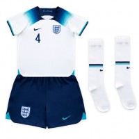 England Declan Rice #4 Hjemme Trøje Børn VM 2022 Kortærmet (+ Korte bukser)